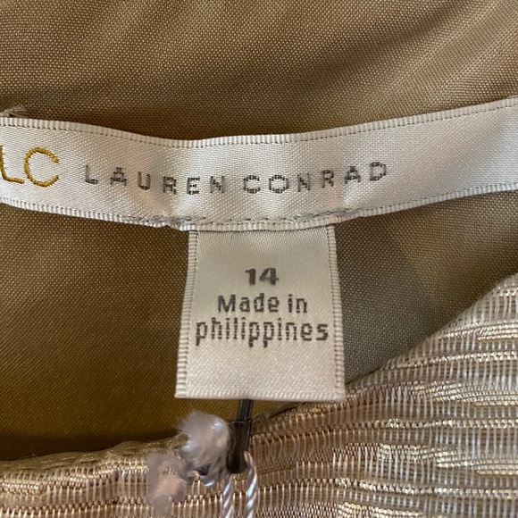 Lauren Conrad gold dress, size 14, NWT - Picture 4 of 6